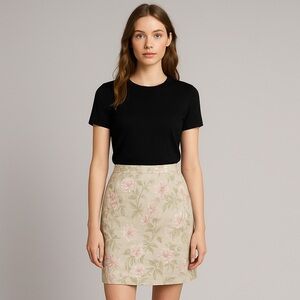 Vintage Dolce & Gabbana Floral and Bird Romantic Skirt